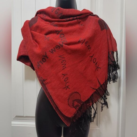 🏷New York Themed Pashmina Shawl Wrap Scarf - Picture 1 of 3